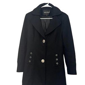 Peacoat by  Decided Paris- With Silver Brushed Metal Buttons Size XL